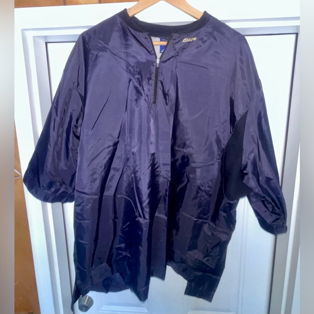 Mizuno Dark Blue Men’s Half-Zip Baseball wind Short - Size 48-50 XXL